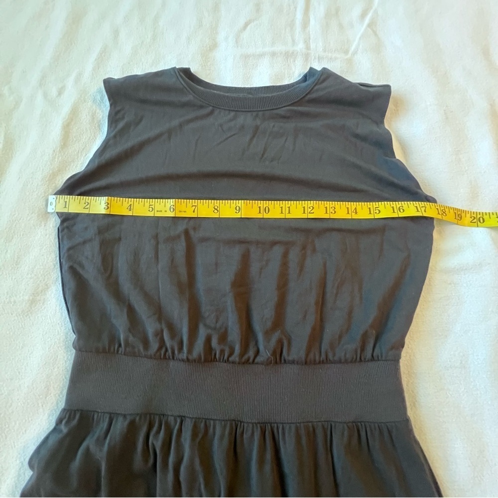 Athleta Santorini Cinch Blouson Round Neck Dress Black Midi Women’s Size XS - Picture 5 of 8